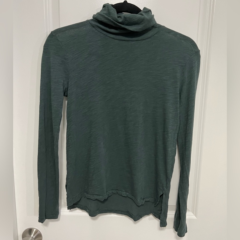 Turtleneck top from Madewell in Teal